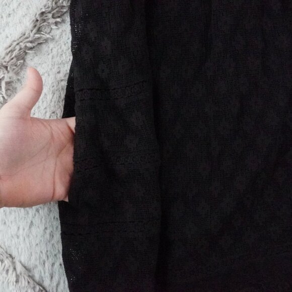 Zara Strappy Embroidered Mini Dress Womens Small Black Floral Black W/ Pockets - Picture 4 of 13